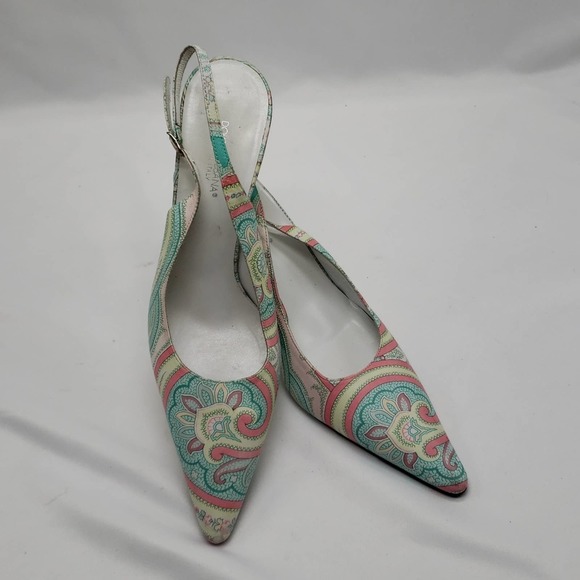 DOLCE & GABBANA PAISLEY PRINT SLINGBACK PUMPS - Picture 9 of 16